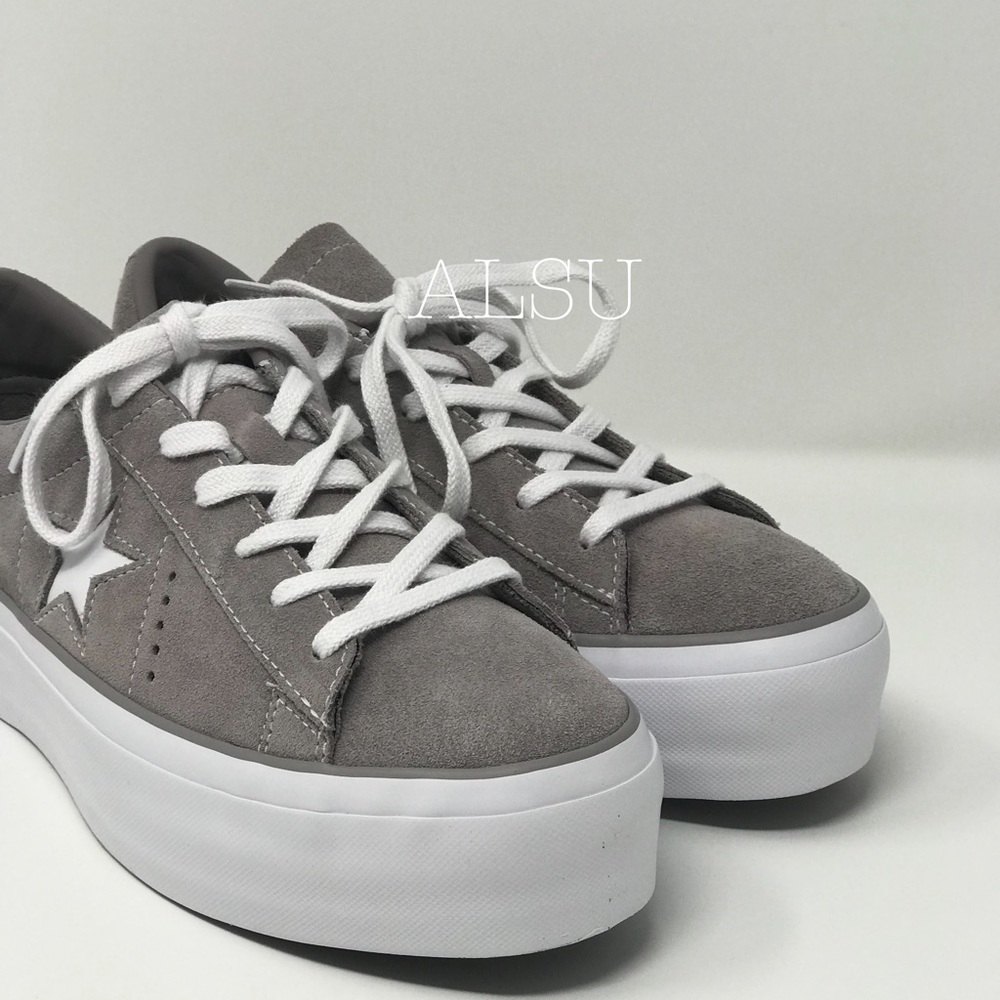 Converse One Star Platform OX Suede Mercury Grey W - Picture 4 of 9